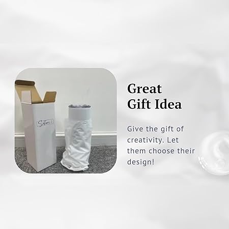 20 OZ Sublimation Skinny Tumbler with Lid, Straw, Vacuum Insulated Double Wall, White Stainless Steel, 1 pack, single