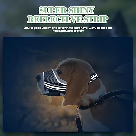 Dog Muzzle,Soft Mesh Breathable Muzzle, Air Mesh Dog Muzzle with Reflective Adjustable Strap for for Biting Chewing Grooming,Allow Panting Drinking,Dog Muzzle for Small (Black, S)