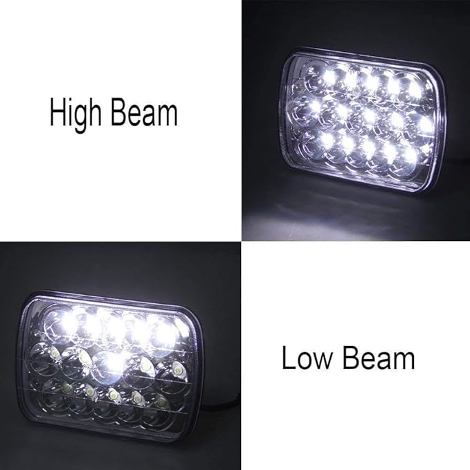 DOT Approved 4PCS 4X6 LED Headlights for Peterbilt 378 357 379 386 340 365 384 (Fits Truck with 4 headlights) H4651 H4642 H4652 H4656 H4666 H4668 H6545 Sealed Beam H4 Plug