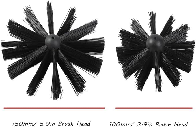 Chimney Washing Brushes Fireplace Cleaning Supplies 5.9in and 3.9in Brush Heads 516 Screw Thread Dryer Vent Cleaner Kit Attachment
