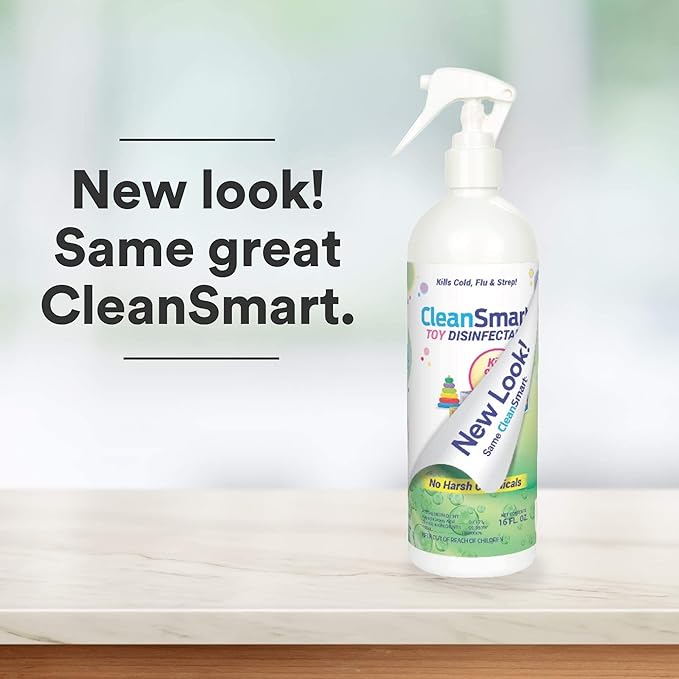 CleanSmart Toy Disinfectant Spray Kills 99.9 of Viruses and Bacteria, Rinse Free, 16 oz Bottle, (Pack of 2)