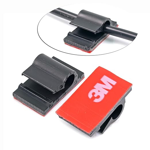 3M Adhesive Tape Car Cable Holder Wall Wire Clips to Clamp Lines (20PCS Black)