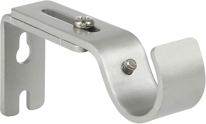 Heavy Duty Adjustable Curtain Rod Brackets Rod Holders for 1 Inch Rod, Silver Color, (Set of 6)