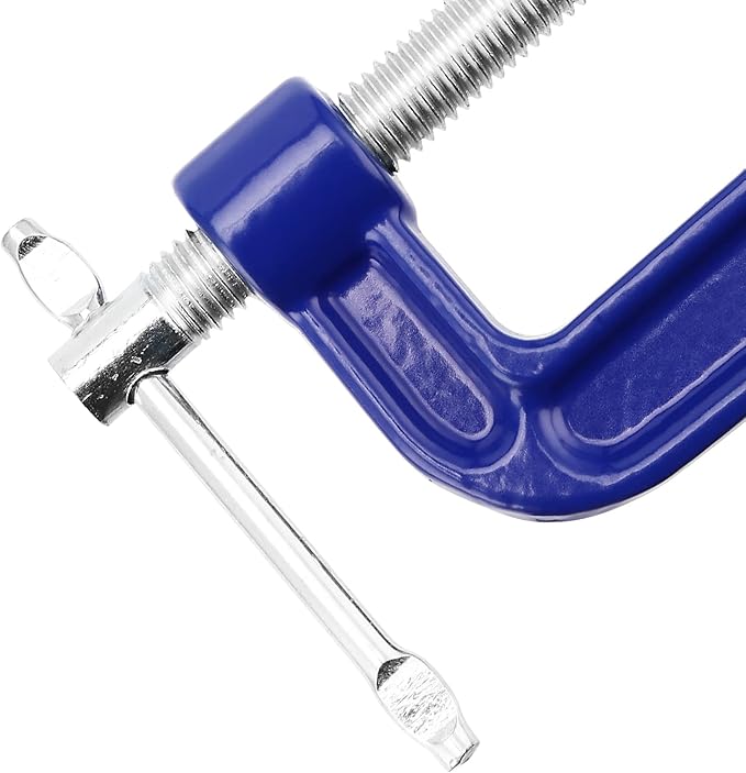 NINGWAAN 14 Pack 2 Inch C Clamp, Cast Iron C Clamps with Sliding T-Bar, Mini G Clamps for Woodworking, Welding and Building, 2 Inch Jaw Opening, 1-316 Inch Throat Depth, Blue