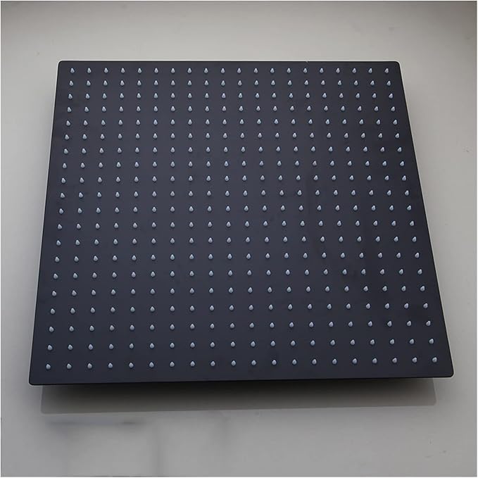 Shower Shelves Bathroom Square Shower Head, Super Slim Rainfall Water Spray Shower, 820 Inch Matte Black Ultra Thin Rain Shower Head Bathing Accessories (Color : 12 inch no led)