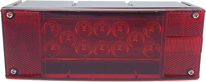 12V LED Rectangle Submersible Trailer Tail Light Replacement Right Curb Side Waterproof Boat Marine DOT 18 LEDs HTLLS-009R