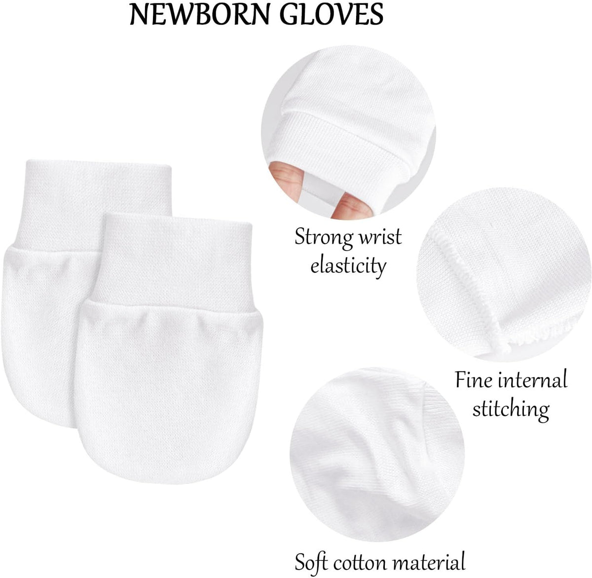 Baby Mittens No Scratch Mittens Infant Soft Gloves Mittens for 0-6 Months Boys Girls