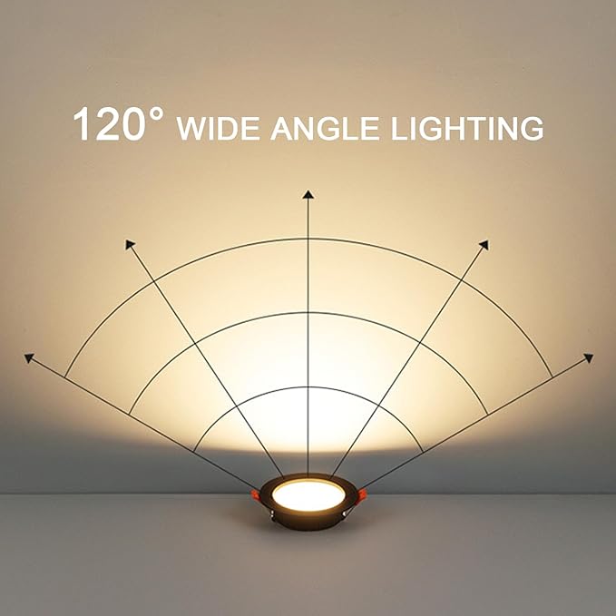 12W LED Recessed Ceiling Lights 145mm Natural White 4000K 12W 240LM, Cut ?110-130mm, AC110-240V Ultra Slim Downlights, LED Panel Light for Living Room Hallway, 4 Pack