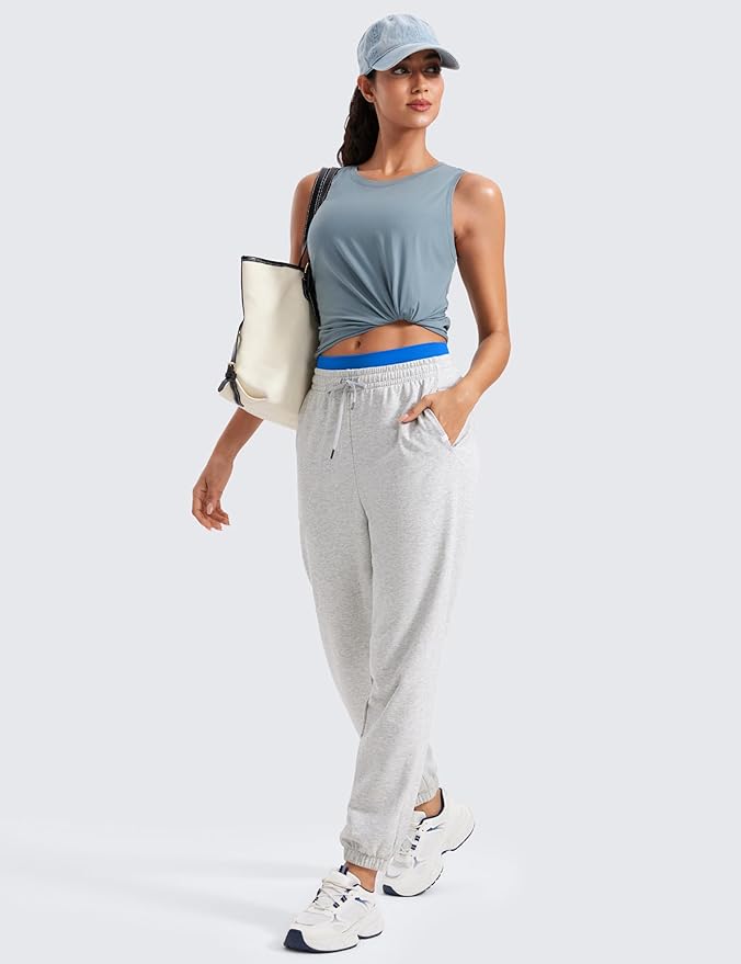 LASLULU Womens Crop Tops Sleeveless Workout Tops Halter Neck Flowy Athletic Shirts Cropped Tank Muscle Tank