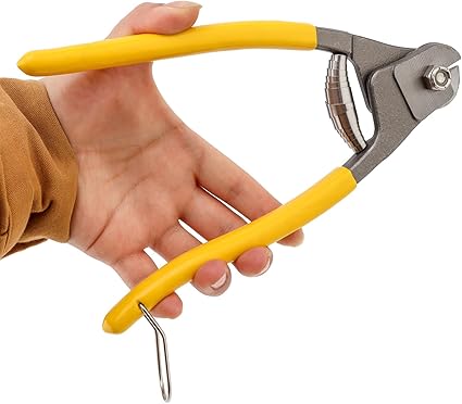 Cable Wire Cutters, Forged From Heavy Duty Stainless Steel Metal 8 Inch Opening Up to 0.39" Small Wire Rope Cutter Tool for Stainless Steel Wire Rope, Bike Brake Cable, Railing Cable