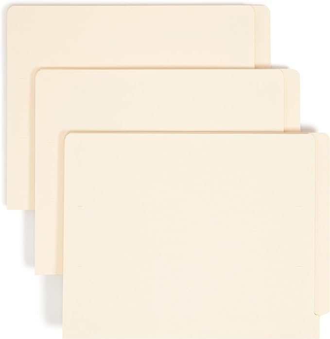 Smead Shelf-Master End Tab File Folders, 100 Count, Manila, Reinforced Straight-Cut Tabs, Letter Size (24110)