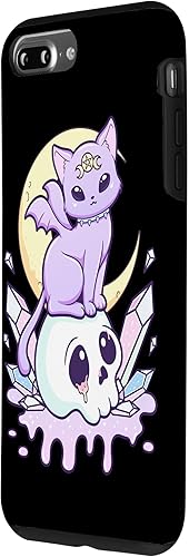 iPhone 7 Plus/8 Plus Kawaii Pastel Goth Cute Creepy Witchy Cat and Skull Case