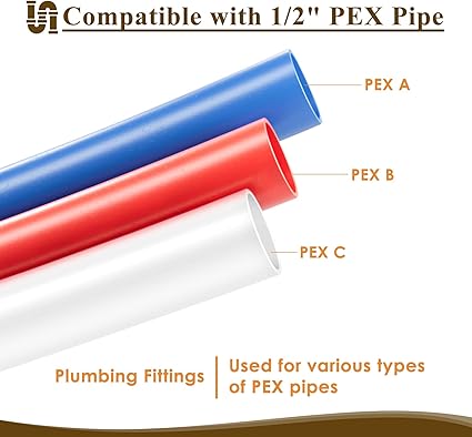 12" PEX Coupling, PEX Fitting for Plumbing Repairs, Sturdy and Enduring Brass Crimp Fitting (12 Pack)
