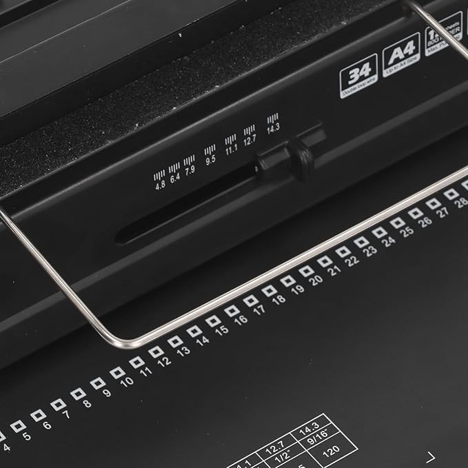 Wire Binding Machine Spiral Coil 3:1 Pitch Punch 12 Sheets Bind 120 Sheets for A4 A5, Simply Customize Paper Margin