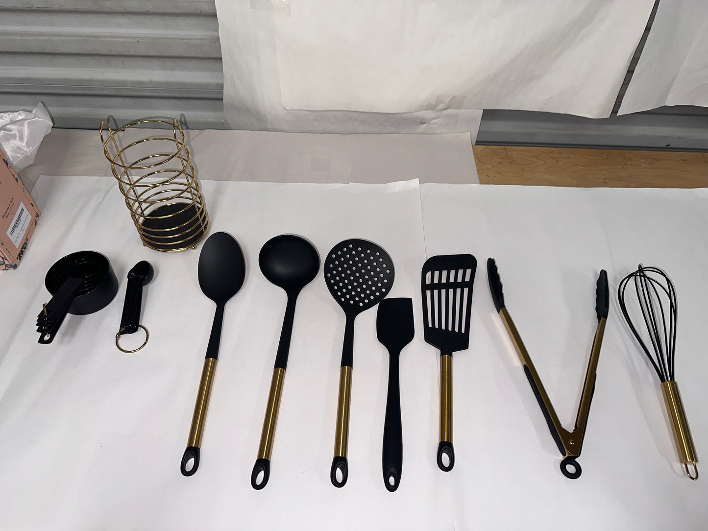 Styled Settings Black and Gold Kitchen Utensils Set - 18 Piece Nonstick BPA Free Silicone Cooking Tools with Measuring Cups - Luxury Kitchen Accessories for Stylish Cooking and Baking