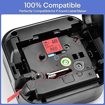 GREENCYCLE 1 Pack Compatible for Brother TZe-441 TZe441 TZ441 TZ-441 AZE Tape 18mm 0.7 Inch 34" Black on Red Laminated Label Tape for PTD400, PTD400AD, PTD450, PTD600, PTP700, PTP710BT