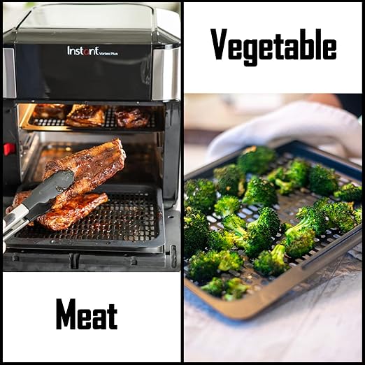 2 Pcs Cooking Trays Replacement for Instant Vortex, Innsky, Chefman and other Air Fryer Oven, Removable Mesh Cooking Rack for Air Fryer Accessories
