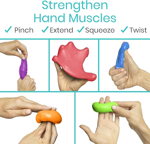Vive Therapy Putty For Adults, For Hand Therapy (2 Pack) - Occupational Sensory Stress Relief Tools - for Physical Exercise, Finger Pain, Grip Strength, Rehab, Arthritis, Forearms, Fidgeting, Motor Skills