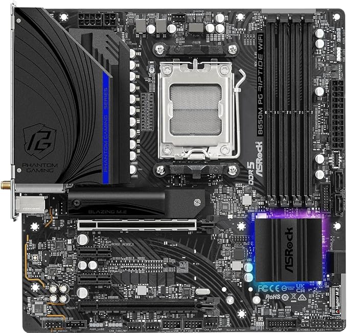 ASRock B650M PG Riptide WiFi AMD Socket AM5 Ryzen 7000 Series Processors Motherboard