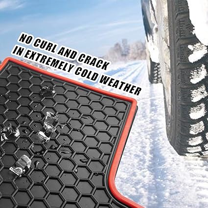 biosp Car Floor Mats for Honda Civic 10th 2016 2017 2018 2019 Front And Rear Seat Heavy Duty Rubber Liner Black Red Vehicle Carpet Custom Fit- All Weather Guard Odorless