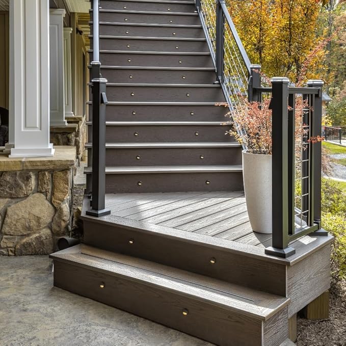 LED Stair Light- Charcoal Black, (4- pack), BKRISERLED4PKC