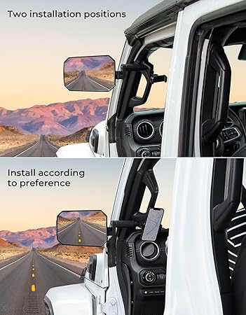 JOYTUTUS Mirrors Doors Off Compatible with Wrangler JLJLU 2018-2023 Gladiator JT, JL Side Mirrors with Ball Adapter, Wider View No Vibrate Wobble (NOT FIT 2024 Wrangler), Patented