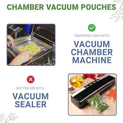 500 pcs Clear 10" x 13", 3 mil Vacuum Chamber Sealer Pre-Cut Bags BPA Free Great for Food Preservation, Freezer Storage Chamber Vacuum Sealer Bags with Tear Notch