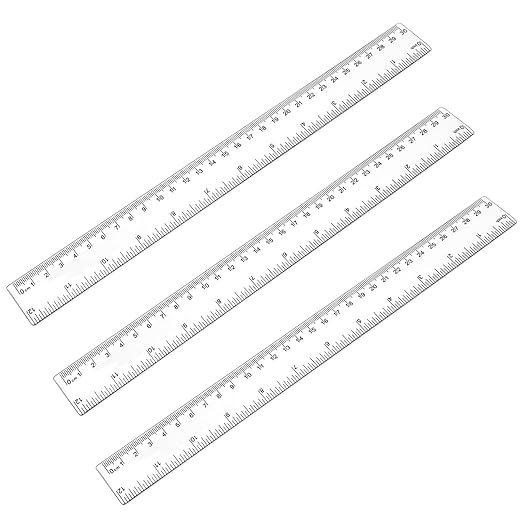 3 Pack 12 Inch Ruler Set Transparent Measuring Tool Plastic Straight Ruler Acrylic Clear Ruler for School Office Student, 559052_5_WBESgfLbk