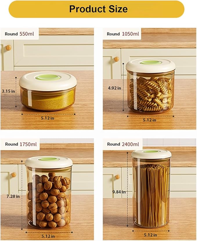 Airtight Food Storage Containers Set with Lids, Pop Top Food Storage Containers, Kitchen Organizers and Storage(1pcs(1.05L))