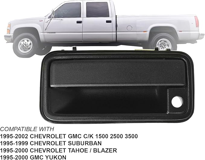 APA Replacement Textured Black Outer Front Door Handle for 1995-2002 C K C1500 C2500 C3500 1995-2000 Tahoe Yukon Blazer 1995-1999 Suburban Driver Left LH Side GM1310132