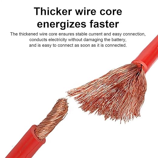 500w Automotive Booster Jump Start Cables - Auto Booster Leads, Battery Jump Wires Good Insulation Heavy-Duty Car Cables, Long Jumper Cables, Flexible Booster Cables for Trucks Vehicles Suvs