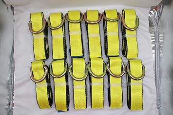 Xtreme 2" X 8 Ft Lasso Strap with D Ring Auto Tie Down Wheel Lift Straps (2)