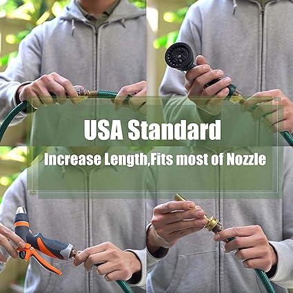 12" 3 FT Outdoor PVC Garden Hose for Lawns, Water Hose, Boat Hose, Flexible Durable and Leakproof, Solid Brass GHT Connector(Green, 3FT)