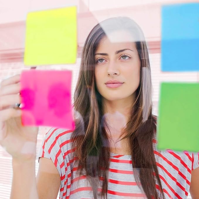 SIMONA Sticky Notes 3x3 in, 6 Color Bright Colorful Sticky Pad, 6 PadsPack, 100 SheetsPad, Self-Sticky Note Pads (Yellow, Green, Blue, Orange, Purple, Rose) a