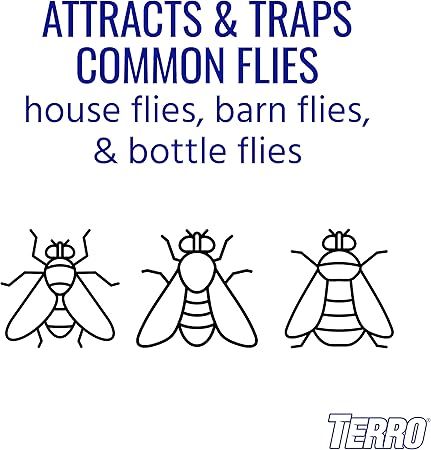 TERRO T380 Outdoor Reusable Fly Magnet Fly Trap - Poison Free Fly Killer and Trap with Bait