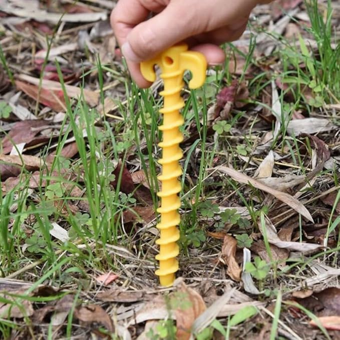 5pcs Tent Nails Outdoor Camping Trip Tent Peg Ground Nails Screw Nail Stakes Pegs Plastic Sand Pegs Trip Beach Tent Stakes Pegs