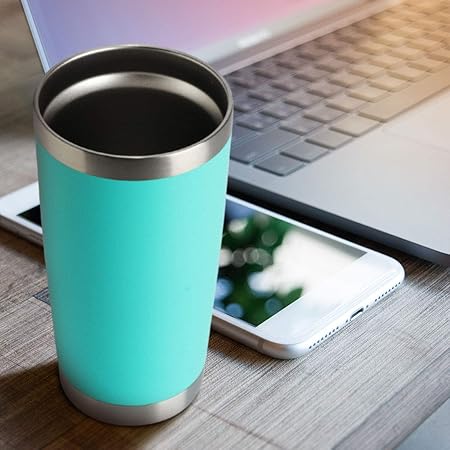 HASLE OUTFITTERS 20oz Tumblers Bulk Stainless Steel Cup with Lid Double Wall Vacuum Insulated Coffee Mug for Cold Hot Drinks 1 Pack, Light Blue