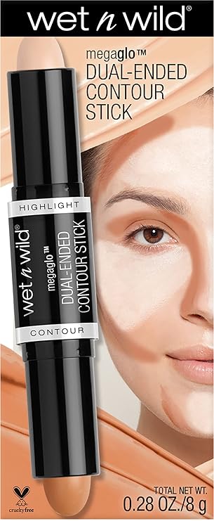 wet n wild MegaGlo Dual-Ended Contour Stick MediumTan, Cruelty-Free