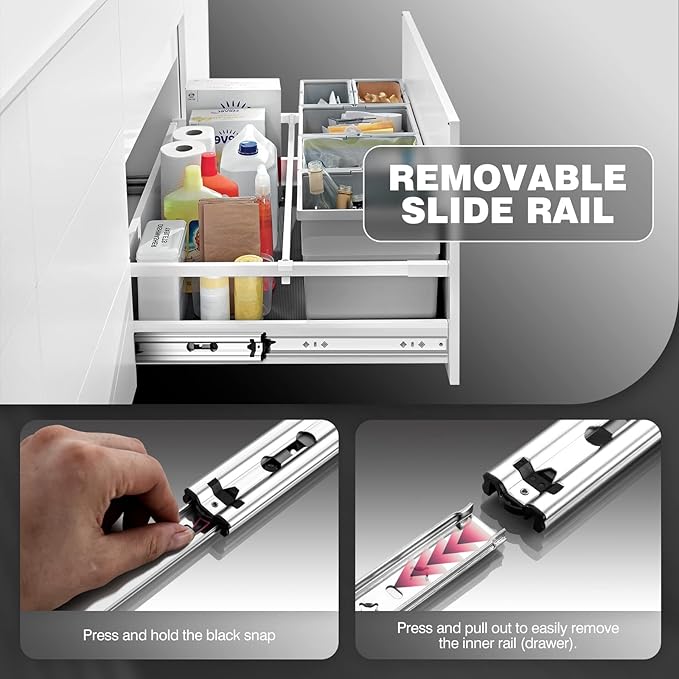 SHUHANG 1 Pair 250 lb Load Capacity Heavy Duty Drawer Slides 12 14 16 18 20 22 24 26 28 30 32 34 36 38 40 Inch Full Extension Ball Bearing Side Mount Rails Industrial Tool Box Runners Cabinet Glides