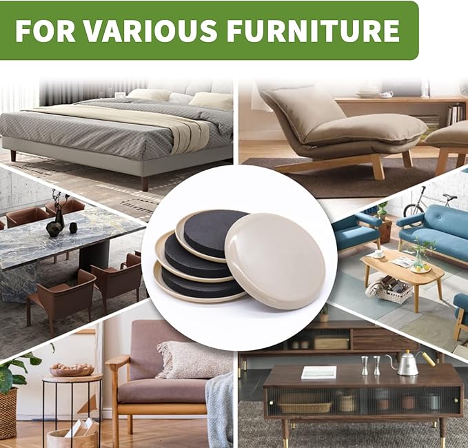 Furniture Sliders for Carpet 8 PCS - 3 12 inch Furniture Moving Slider Chair Legs Floors Protectors Move Your Furniture Easy Safely(for Carpet)