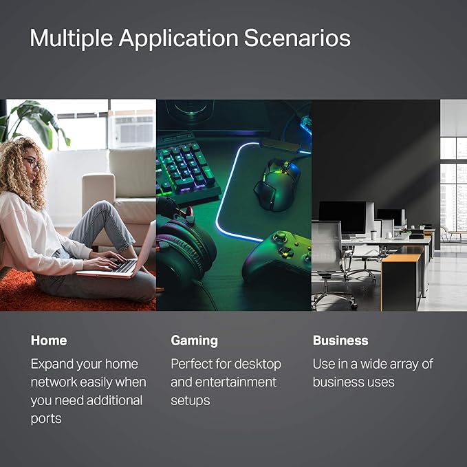 TP-Link TL-SG108 8 Port Gigabit Unmanaged Ethernet Network Switch, Ethernet Splitter Plug & Play Fanless Metal Design Shielded Ports Traffic Optimization