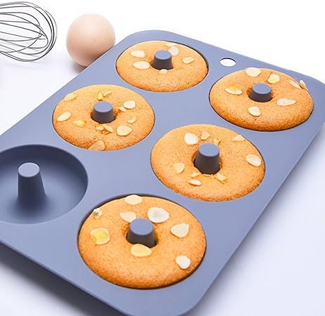 Professional Donut Pan For Baking,6-Cavity Non-Stick Silicone Donut Mold Tray For Microwave And Oven,Dishwasher Safe (Color : A), xiaoyao121