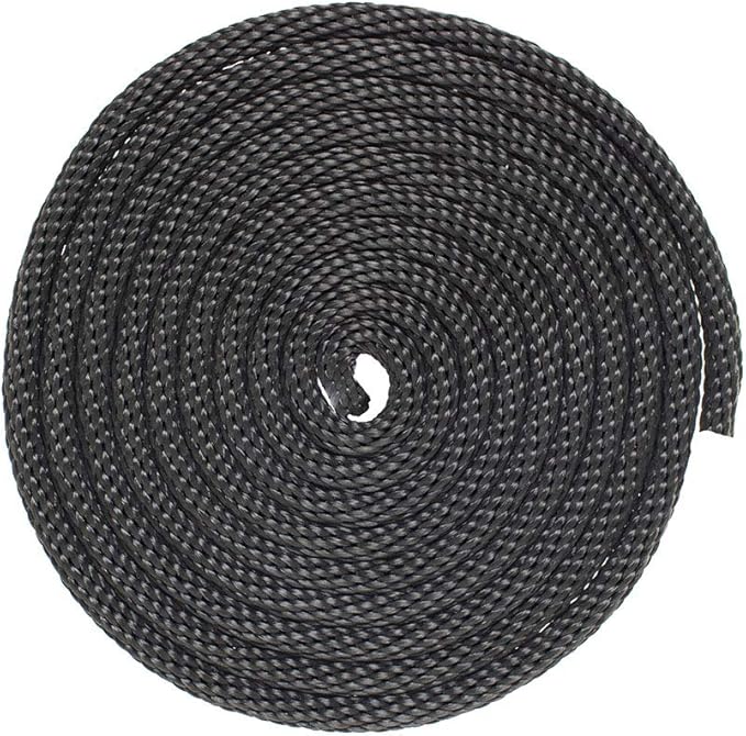 Solid Braid Nylon Rope - 12 Inch x 10 Feet - Black