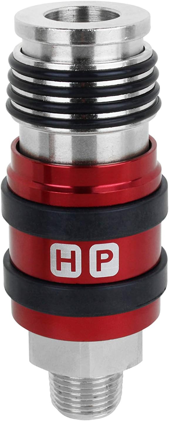 Milton s-1759 2 In ONE Universal Safety Exhaust Coupler – 3/8" MNPT x 3/8" Body Flow, Safely Bleeds Excess Air and Fittings