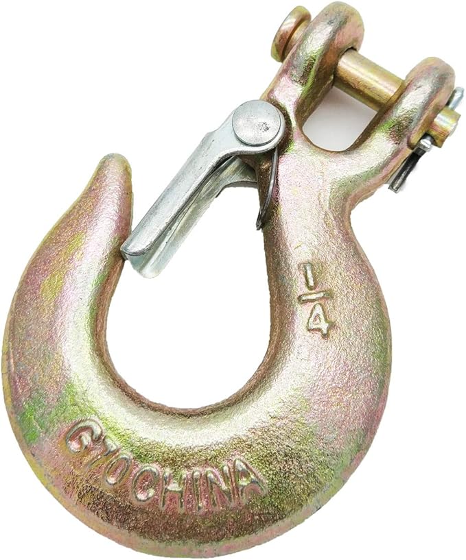 XMHF 14" Clevis Slip Hook with Safety Latch Heavy Duty Grade 70 Forged Steel Towing Winch Hook