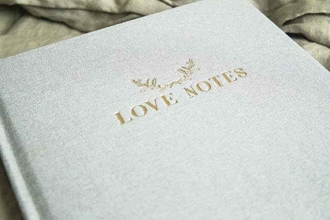 Love Notes Couples Journal For Him and Her Linen Hardcover Book To Fill Out Together Memories of Us Anniversary The Marriage Our Story Wedding Journal, Gray, DR-