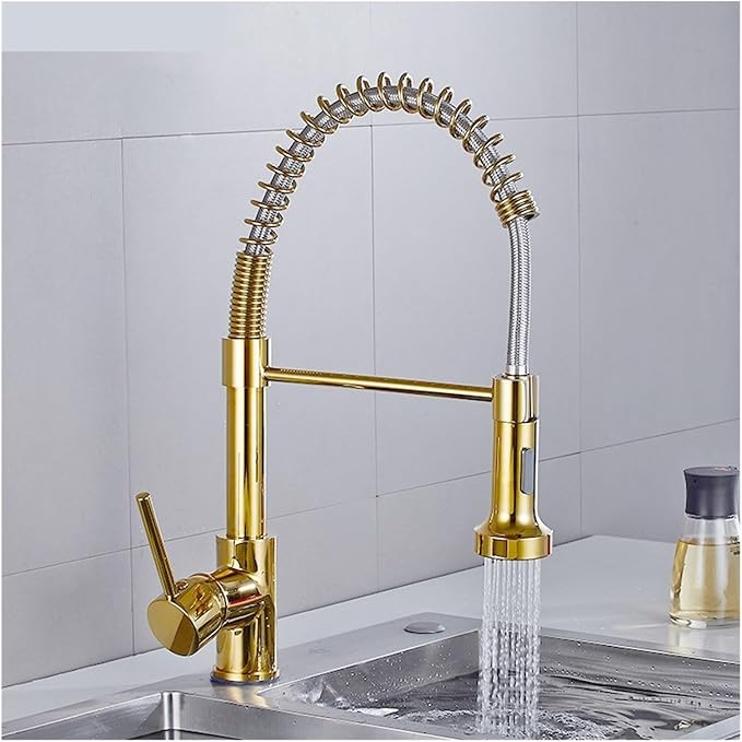 Kitchen Faucet Pull Out Sprayer Countertop Mount Matte Black Mixer Faucet 360 Degree Swivel Kitchen Sink Hot and Cold Water Faucet