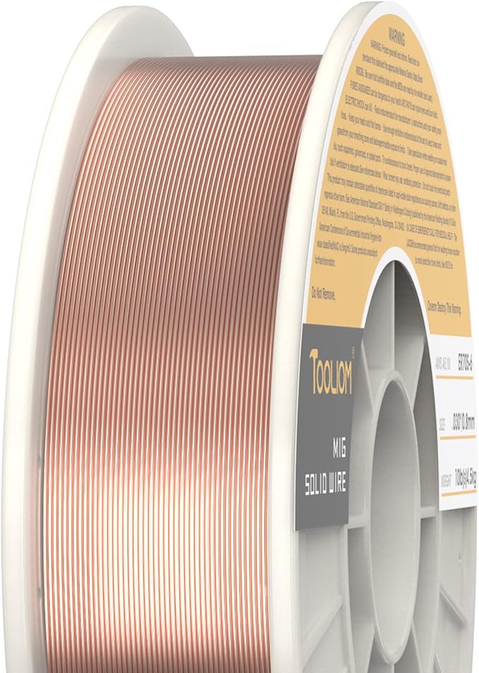 TOOLIOM ER70S-6 .030"(0.8 mm) Mild Steel MIG Solid Welding Wire on 10-Pound Spool Compatible with TL-200M TL-250M Pro