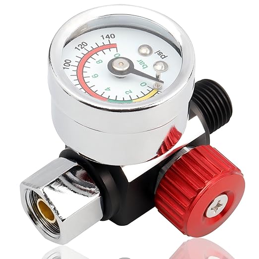 Yakamoz 14 Inch Air Compressor Regulator with Gauge, 0-140 Psi Precise Control Spray Gun Air Pressure Regulator Paint Sprayer Air Adjusting Valve Regulator for Pneumatic Tool