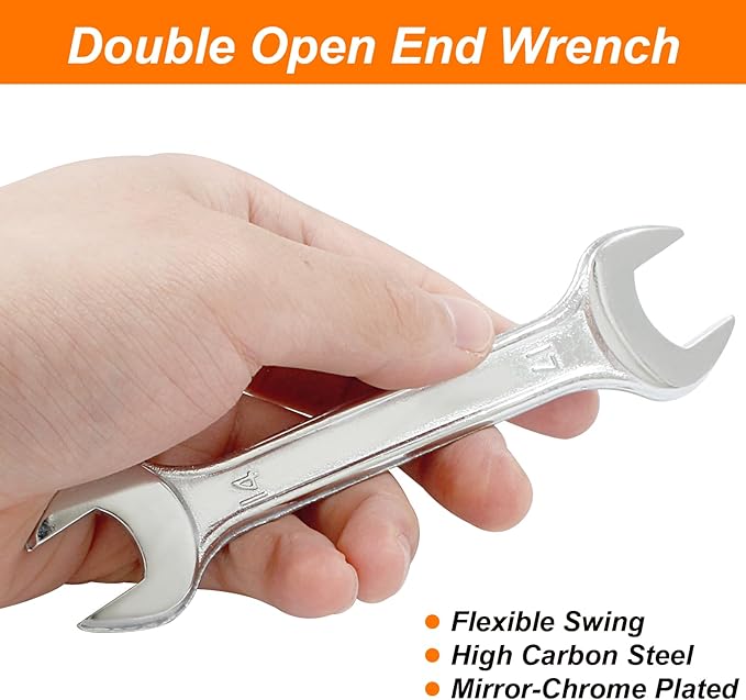 5mm Thickness Open End Wrench 14mm x 17mm Double Open End Wrench for General Maintenance, Metric